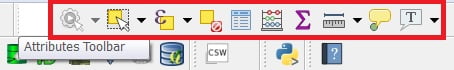 attributes toolbar in qgis