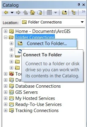 catalog connect folder in ArcMap