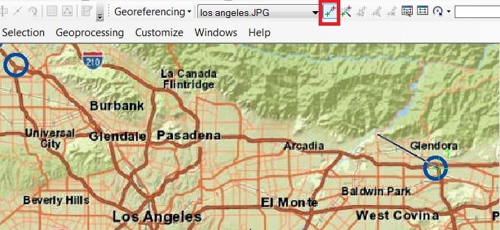 add control point for image Georeference in arcgis