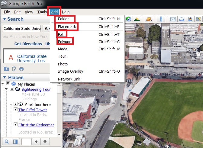 add features in google earth pro