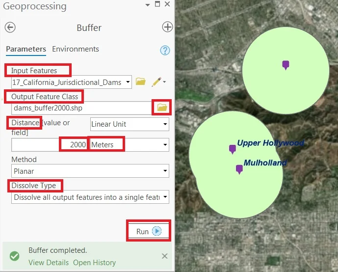 buffer analysis in arcgis pro