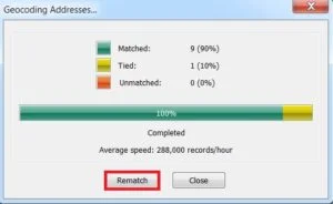 geocode addresses matched