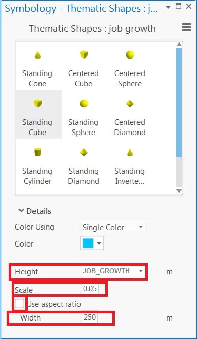 job growth symbology learn arcgis pro