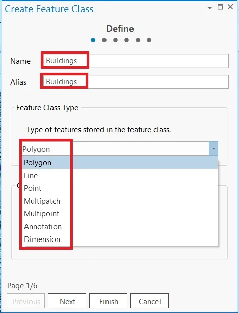 set feature class