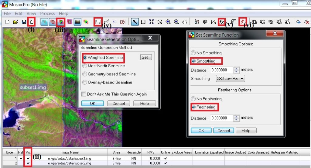 mosaic pro-raster image processing method