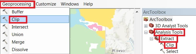 clip geoprocessing tools in arcgis