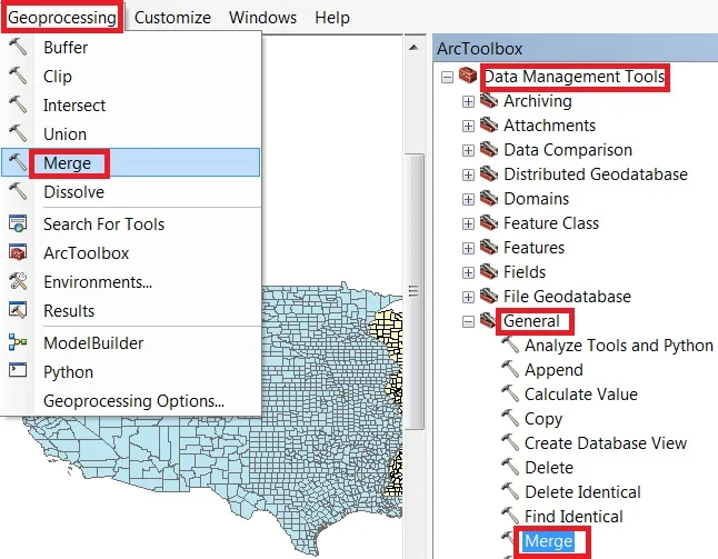 marge geoprocessing tools in arcgis
