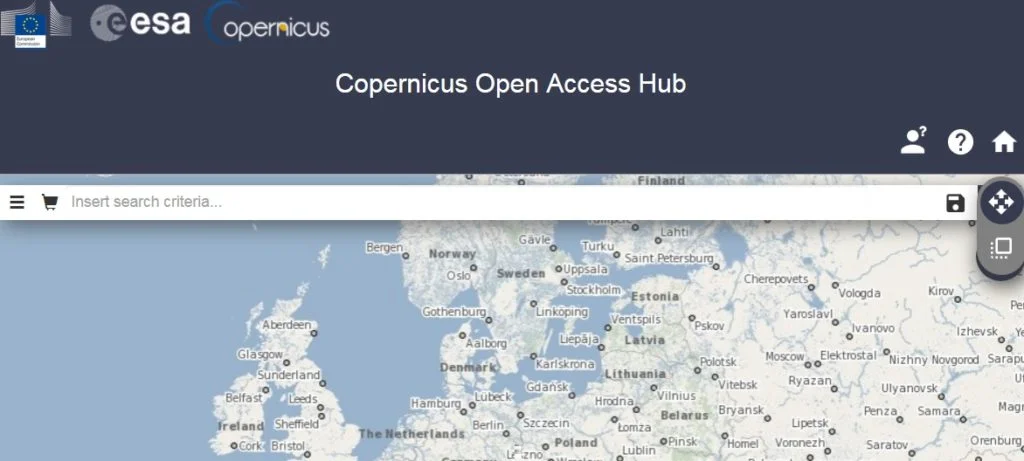 Sentinel Open Access Hub satellite imagery download