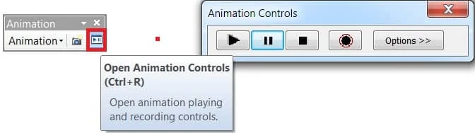 open animation controls