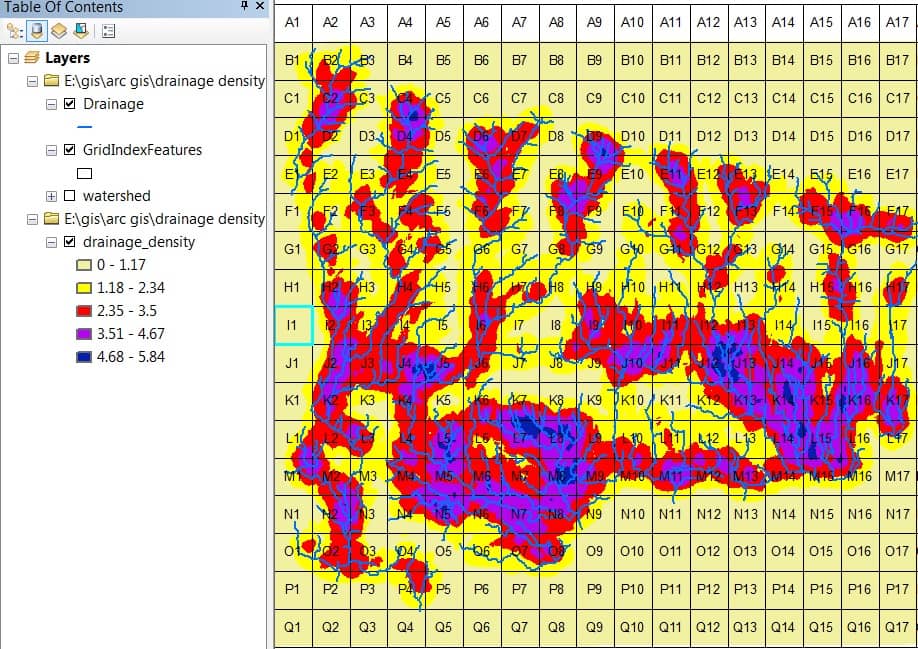 how to calculate drainage density in arcgis