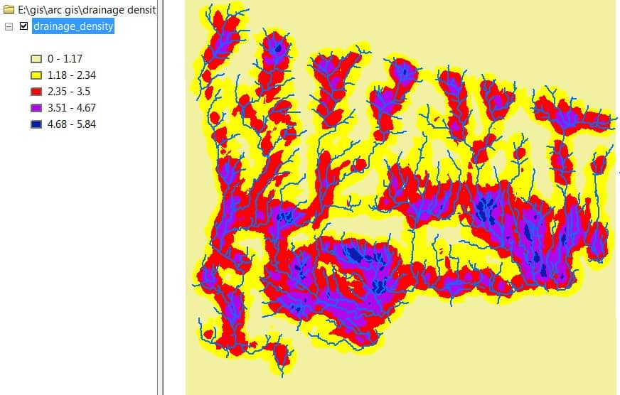 how to calculate drainage density in arcgis