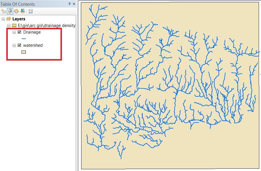 how to calculate drainage density in arcgis