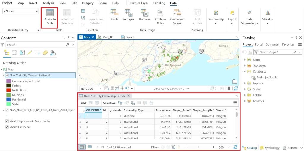 ArcGIS pro attribute table