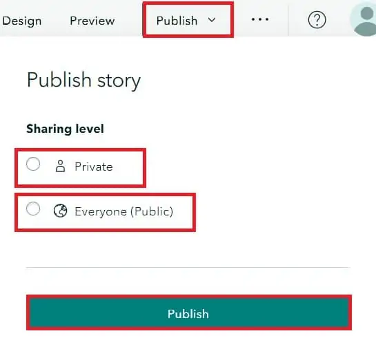 Pubsish ArcGIS Story