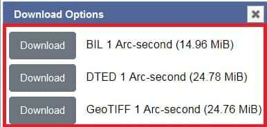 DEM Download options