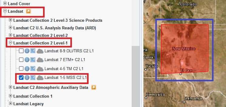 USGS Earth Explorer Data Set