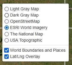 Earth Explorer map layout