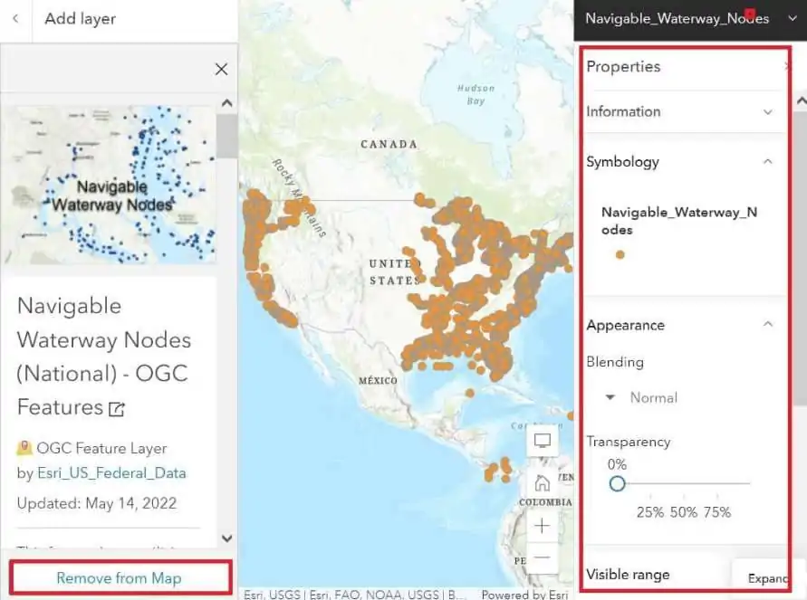 data in map viewer on ArcGIS Online