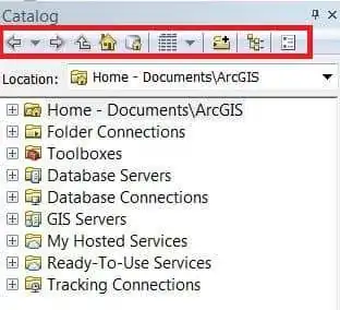 ArcGIS Catalog Window Menu