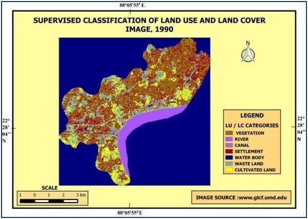 gis land use maps 1990