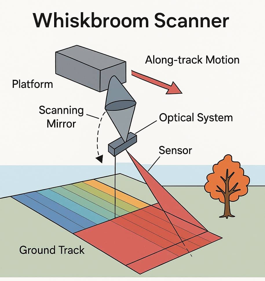 Whiskbroom Scanner- across-track scanner