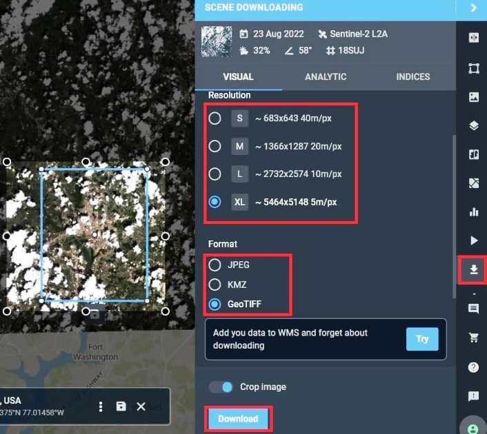 Land Viewer scene data download