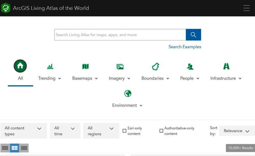 Access ArcGIS Living Atlas of the World
