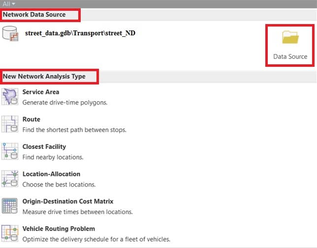 Create a Network Analysis Layer in ArcGIS Pro