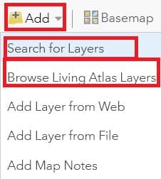 Add ArcGIS Living Atlas Layers to Maps