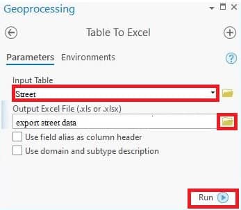 Export Attribute Table to Excel ArcGIS Pro