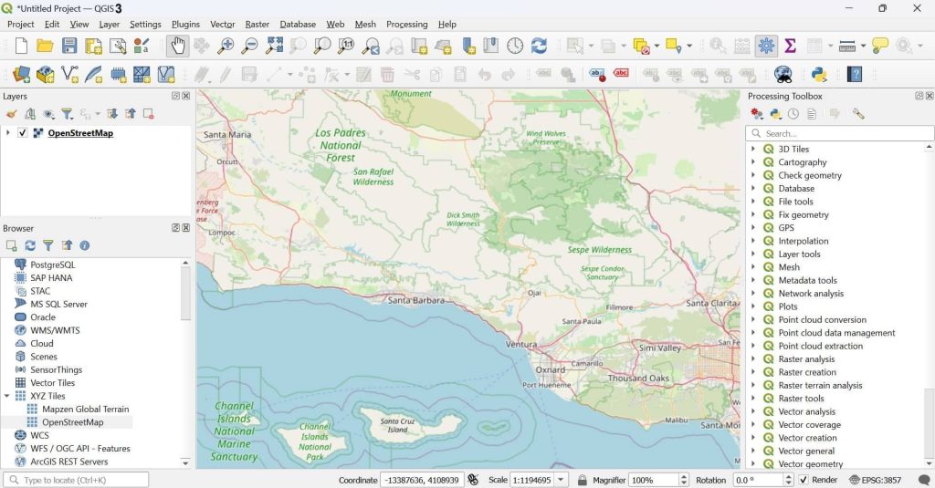 QGIS 3 User interface