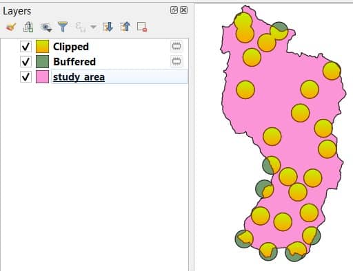 clip analysis QGIS