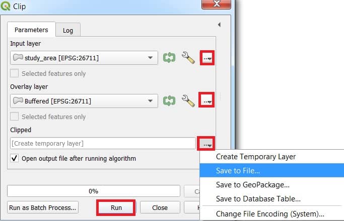 create clip feature in QGIS