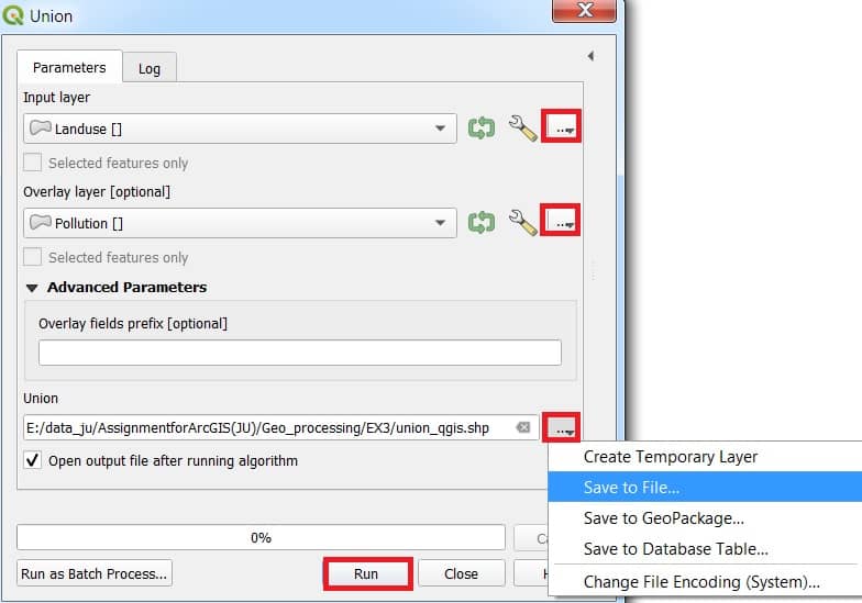 Create Union in QGIS