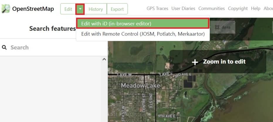 edit Open Streets Maps