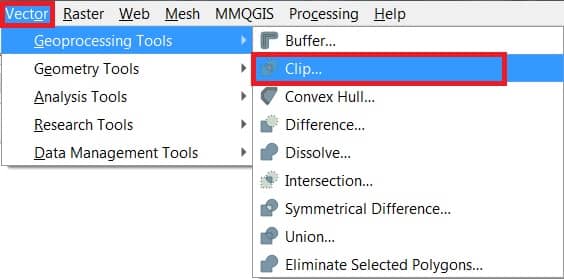 open clip tool in QGIS