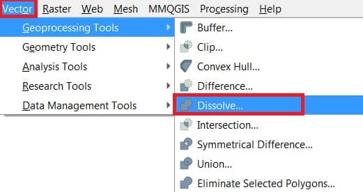 Dissolve in QGIS