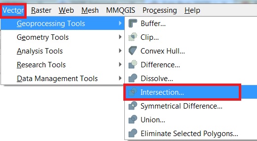open intersection tool in QGIS