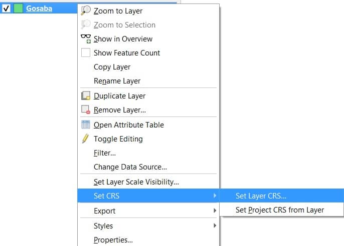 set crs in qgis