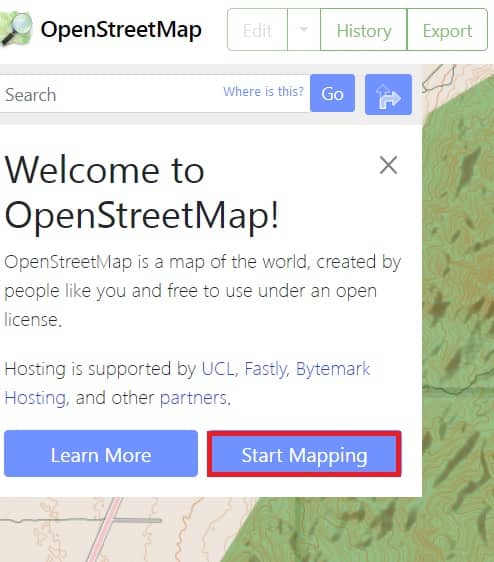start Open Streets Maps