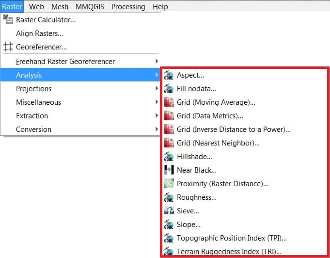 Raster Terrain Analysis in QGIS