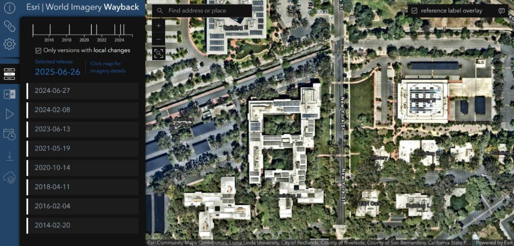 Esri World Imagery Wayback