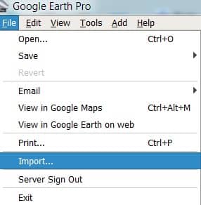 Importing GIS data in Google Earth Desktop