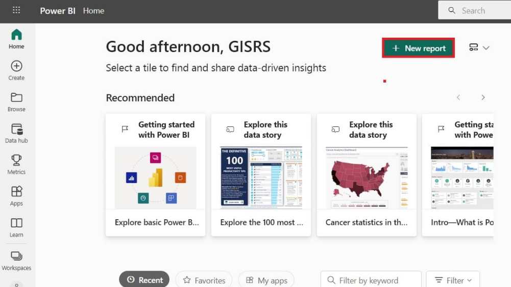 Create a new Report in ArcGIS for Power BI