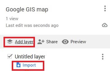 Import gis Data google map