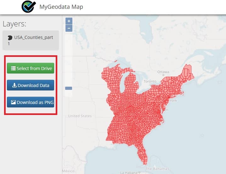 My Geo Data Cloud map