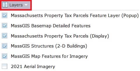 massgis feafure layers