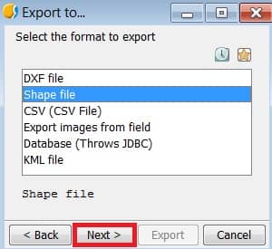 export layer to vector format