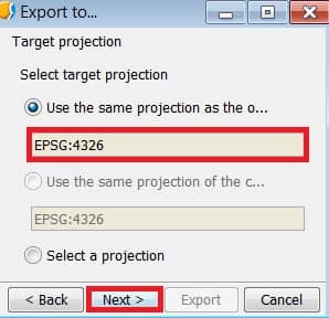 select projection in gvSIG