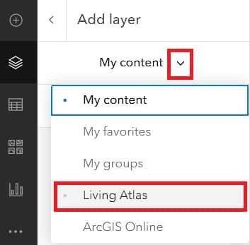 add living atlas arcgis map viewer